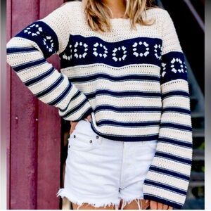 La Ligne crochet knit sweater - mint condition